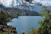 Bela vista do lago Atitlán em San Pedro la Laguna, na Guatemala